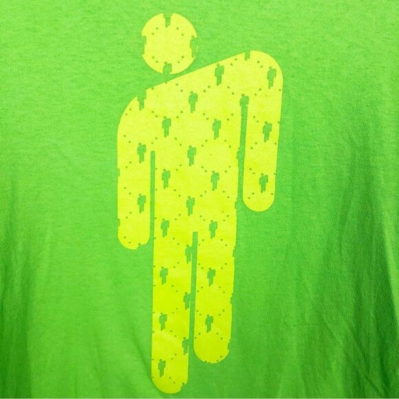 BILLIE EILISH | Long Sleeve Lime Green Crewneck Graphic Tee Unisex Size Small - Picture 4 of 7